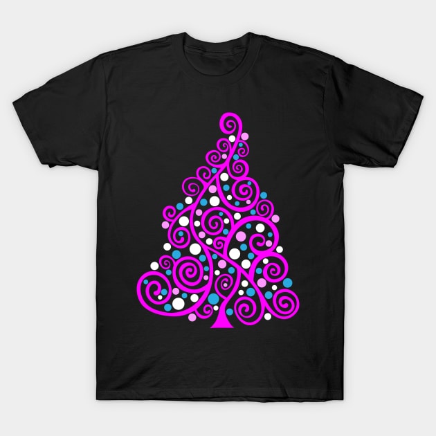 Doodle Christmas Tree - Barbie Style Colors, T-Shirt by Designs by Darrin